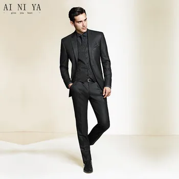 2019 new men black business formal wedding dress the groom, holds the thin body suit custom 3 sets (coat, jacket and pants)
2019 new men black business formal wedding dress the groom, holds the thin body suit custom 3 sets (coat, jacket and pants)