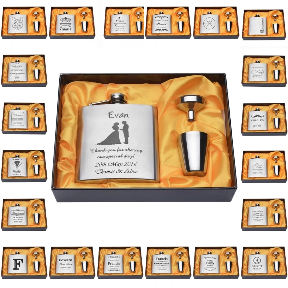 Set Of Engraved Customized 6oz Hip Flask Set With Gift Box Anniversar Day Parents Best Present Usage Wedding Indoor Party Favor
Set Of Engraved Customized 6oz Hip Flask Set With Gift Box Anniversar Day Parents Best Present Usage Wedding Indoor Party Favor