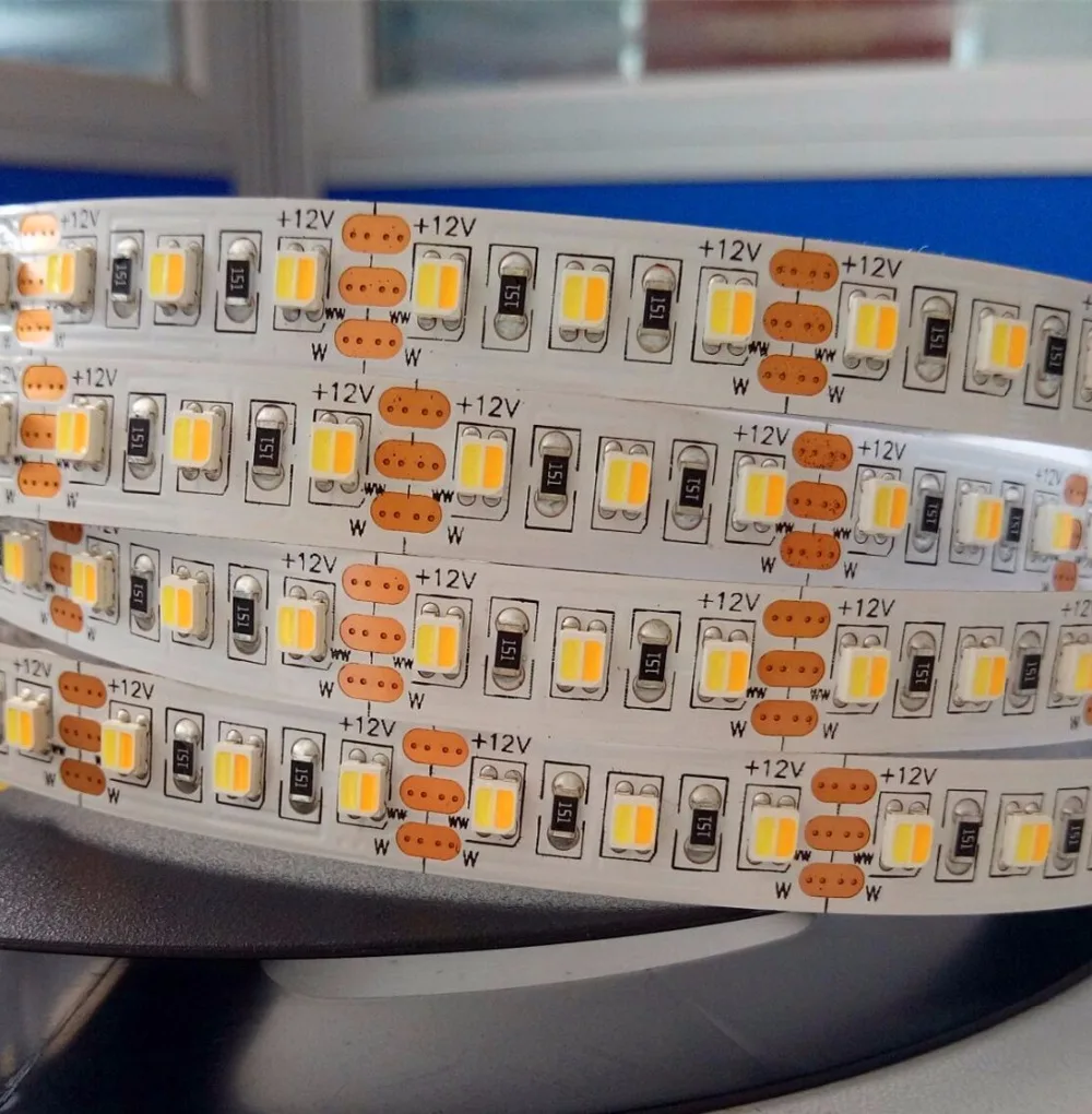 DC12V 5050 60LEDs/m LED CCT color temperature adjustable strip(warm white/cool white);14.4/m;one led with two colors together
DC12V 5050 60LEDs/m LED CCT color temperature adjustable strip(warm white/cool white);14.4/m;one led with two colors together
