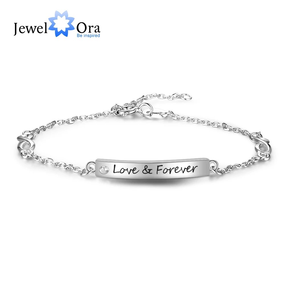 100% 925 Sterling silver Braceles Customize Engrave Name Silver Fashion Bracelets & Bangles For Women Gift (JewelOra BA102093)
100% 925 Sterling silver Braceles Customize Engrave Name Silver Fashion Bracelets & Bangles For Women Gift (JewelOra BA102093)