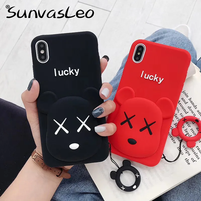 For iPhone6 6s 7 8 Plus X XS XR Xs Max 3D Cartoon Violent Bear Soft Silicone Case Mobile Phone Back Cover Shell with Chain
For iPhone6 6s 7 8 Plus X XS XR Xs Max 3D Cartoon Violent Bear Soft Silicone Case Mobile Phone Back Cover Shell with Chain