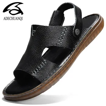 2019 New Summer Genuine Leather Men's Casual Sandals Classic Beach Male's Slippers With Metal Decoration Large Size 38-46 Shoes
2019 New Summer Genuine Leather Men's Casual Sandals Classic Beach Male's Slippers With Metal Decoration Large Size 38-46 Shoes