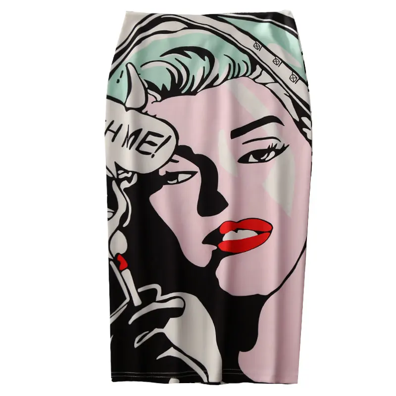 Womens Pencil Skirts European Character Print Holographic Bohemia High Waist Slim Midi Split Sexy Female Elegant Falda LS079
Womens Pencil Skirts European Character Print Holographic Bohemia High Waist Slim Midi Split Sexy Female Elegant Falda LS079