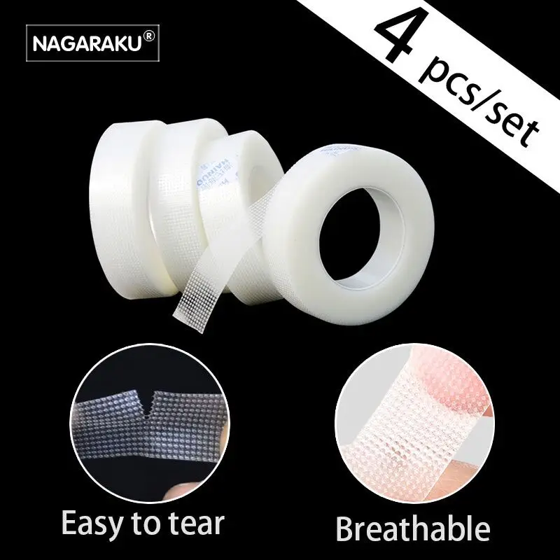NAGARAKU 4pc set breathable easy to tear Micropore Medical Tape Professional Eyelash Extension Supply Eyelash Extension Tape
NAGARAKU 4pc set breathable easy to tear Micropore Medical Tape Professional Eyelash Extension Supply Eyelash Extension Tape