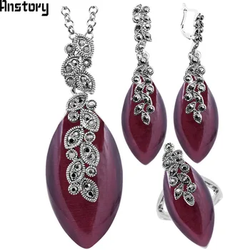 Leaf Pendant Dark Purple Opal Jewelry Set Necklace Earrings Rings For Women Antique Silver Plated Transparent Fashion Jewelry
Leaf Pendant Dark Purple Opal Jewelry Set Necklace Earrings Rings For Women Antique Silver Plated Transparent Fashion Jewelry