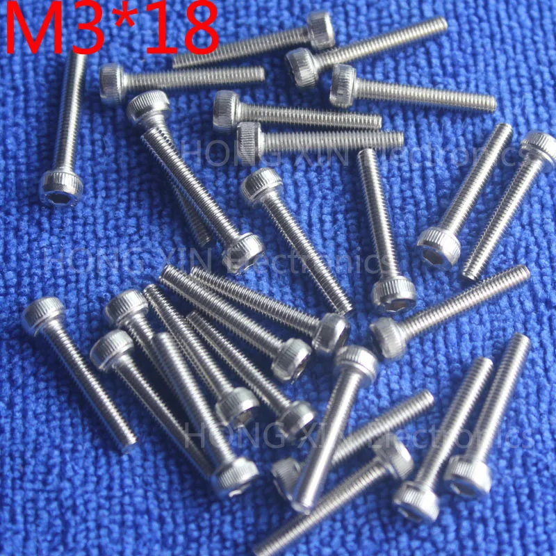M3*18 Cylinder head inner hexagon screw 304 Stainless steel 18mm screw socket head screws inner hexagonal head bolt 50pcs
M3*18 Cylinder head inner hexagon screw 304 Stainless steel 18mm screw socket head screws inner hexagonal head bolt 50pcs