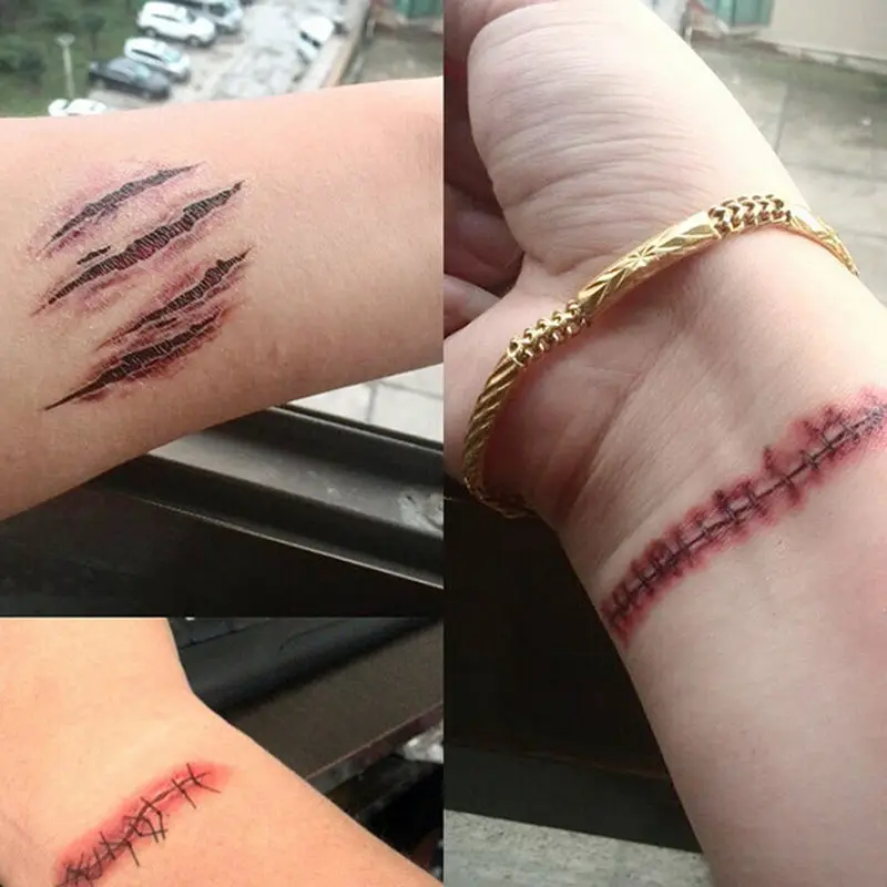 5 pcs/set Halloween Zombie Scars Tattoos With Fake Scab Blood Special Costume Makeup Halloween Decoration
5 pcs/set Halloween Zombie Scars Tattoos With Fake Scab Blood Special Costume Makeup Halloween Decoration