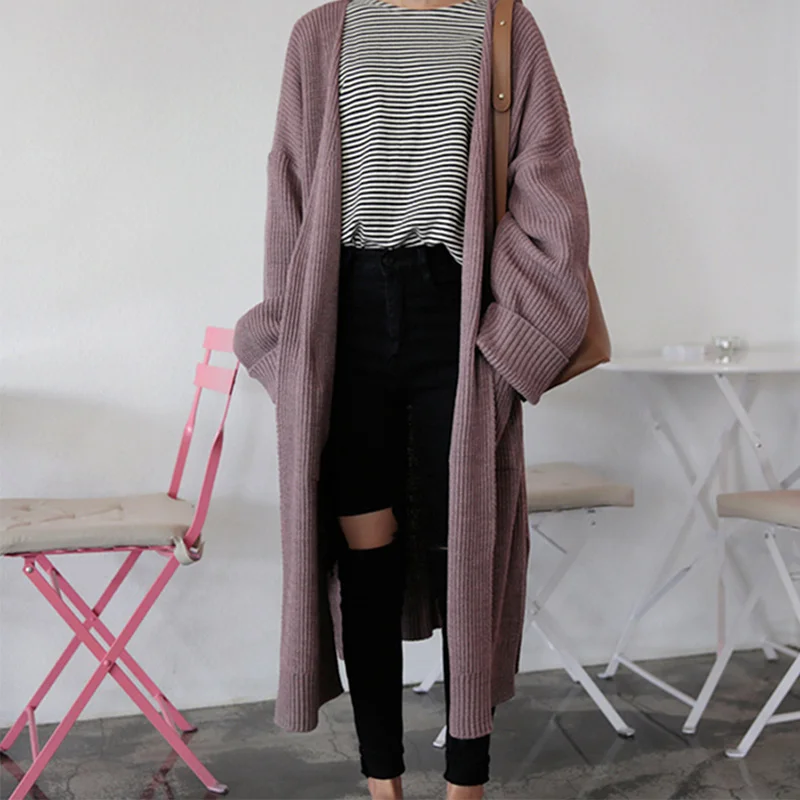 2018 Autumn Winter Women Long Knitted Cardigan Female Harajuku Solid Casual Loose Sweater Coat Ladies Warm Pockets Cardigans
2018 Autumn Winter Women Long Knitted Cardigan Female Harajuku Solid Casual Loose Sweater Coat Ladies Warm Pockets Cardigans