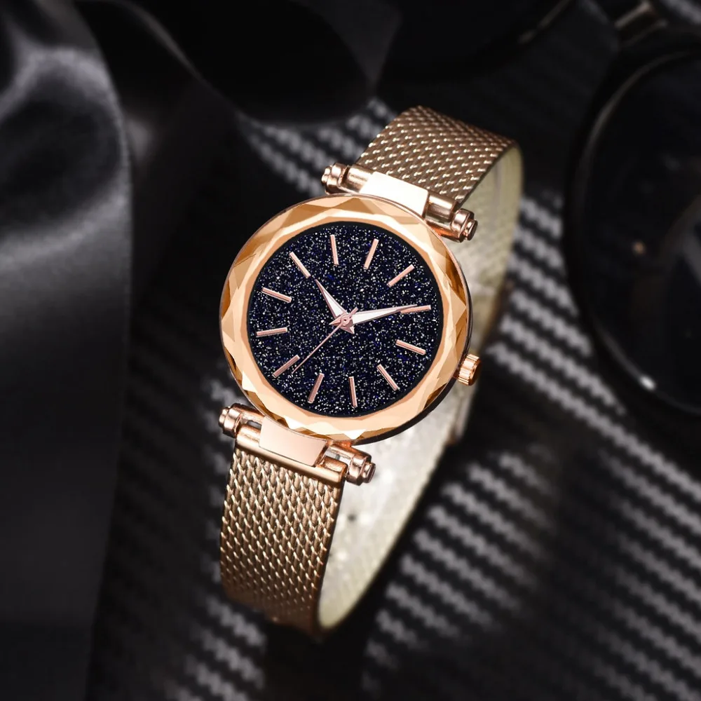 Cool Fashion Women Watch Simple Starry Sky Watch Clock Flash Dial Mesh Strap Ladies Quartz WristWatch Hot Sale Bayan Kol Saati#F
Cool Fashion Women Watch Simple Starry Sky Watch Clock Flash Dial Mesh Strap Ladies Quartz WristWatch Hot Sale Bayan Kol Saati#F