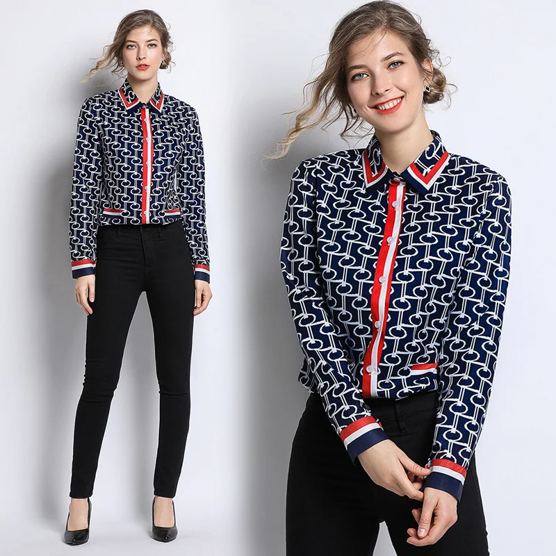 Wholesale 2019 Spring Summer Fall Runway Vintage Print Collar Long Sleeve OL Turn-Down Neck Womens Party Casual Top Shirt Blouse
Wholesale 2019 Spring Summer Fall Runway Vintage Print Collar Long Sleeve OL Turn-Down Neck Womens Party Casual Top Shirt Blouse