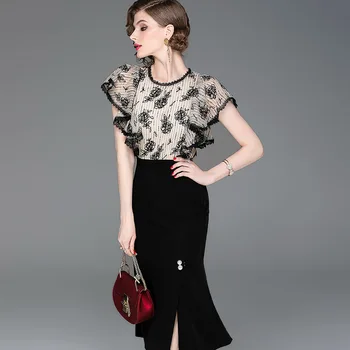 Summer 2019 New European American Celebrities 2 Piece Set Women Fishtail Buttock Skirt Temperament Office Lady Top + Skirt
Summer 2019 New European American Celebrities 2 Piece Set Women Fishtail Buttock Skirt Temperament Office Lady Top + Skirt