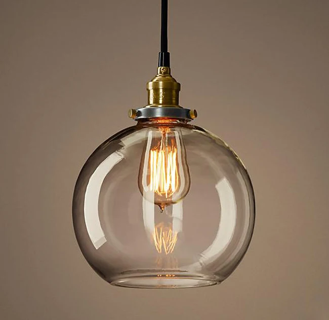 

Vintage Loft Industrial American Lustre Glass Edison Pendant Lamp Plate Kitchen Dinning Living Room Modern Home Decor Lighting