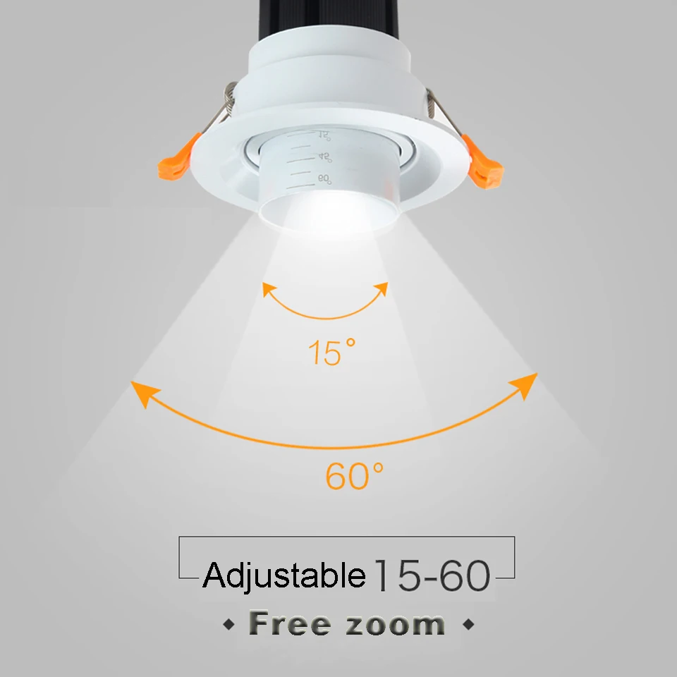 LED downlight recessed ceiling light indoor LED spotlight focus adjustment angle 3W 5W 7W 10W 12W 15W 20W 30W COB
LED downlight recessed ceiling light indoor LED spotlight focus adjustment angle 3W 5W 7W 10W 12W 15W 20W 30W COB