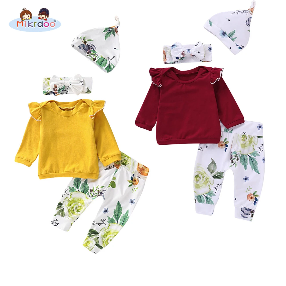 Toddler Newborn Baby Girls New Arrival Clothes Set Long Sleeve Ruffle Top Floral Print Pant Hat Headband 4PCS Autumn Outfit
Toddler Newborn Baby Girls New Arrival Clothes Set Long Sleeve Ruffle Top Floral Print Pant Hat Headband 4PCS Autumn Outfit