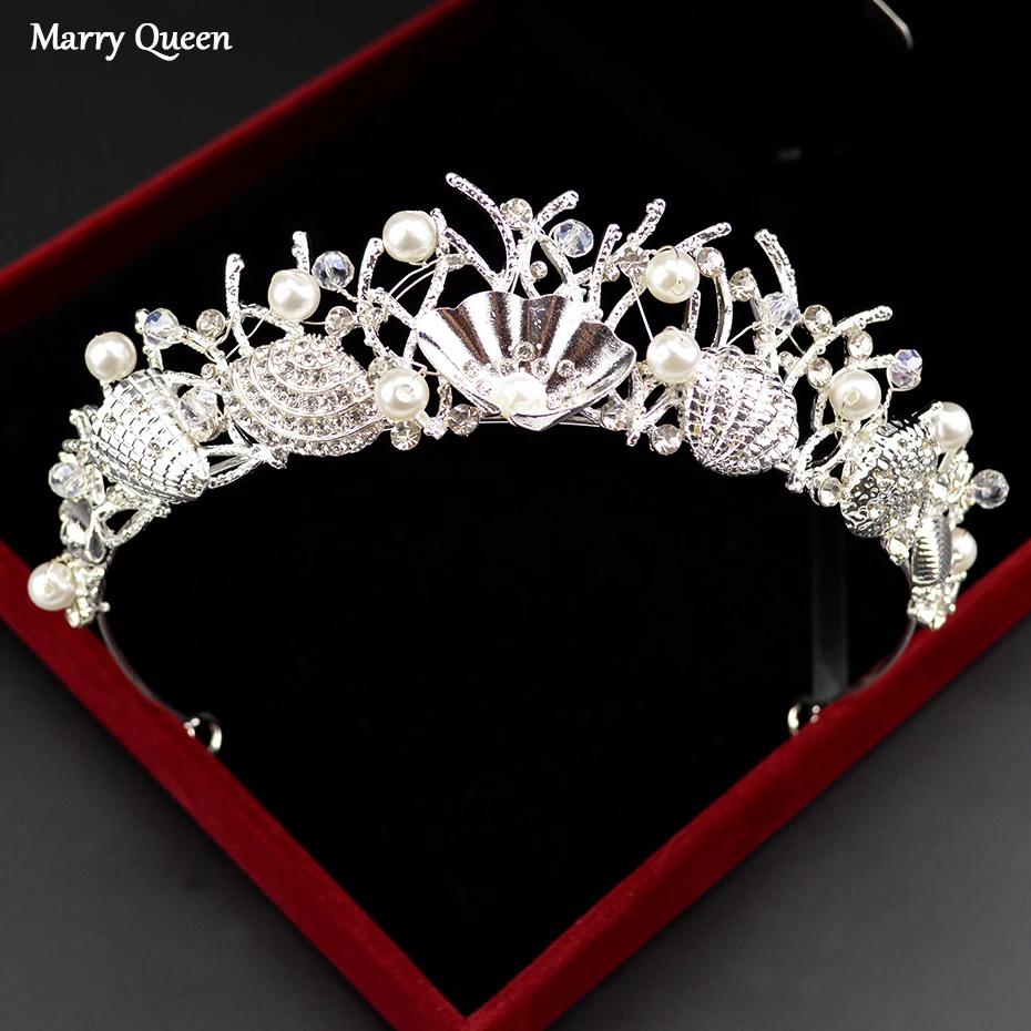 Fashion Shell Conch Design Handmade Luxury Pearl Bride Wedding Crown Birthday Party Hair Decoration Photo Studio Wedding Dress
Fashion Shell Conch Design Handmade Luxury Pearl Bride Wedding Crown Birthday Party Hair Decoration Photo Studio Wedding Dress