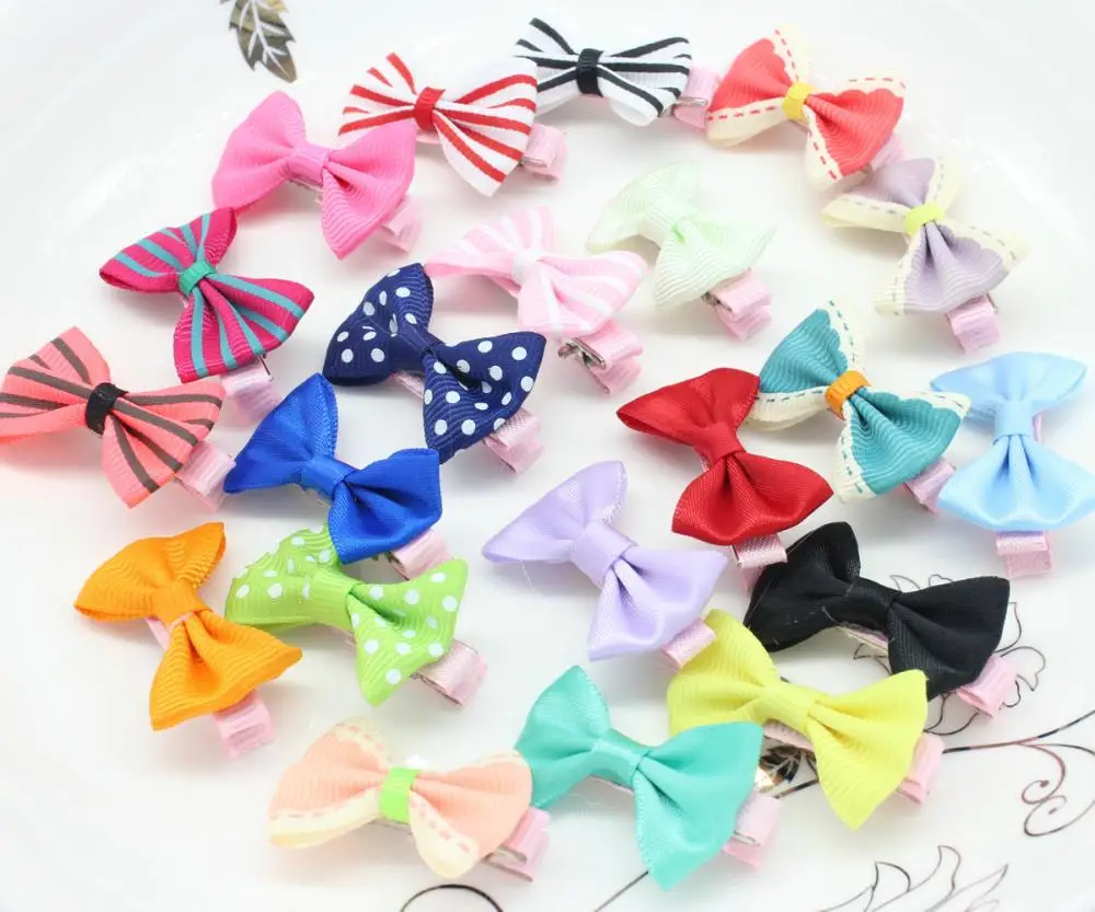 2015 Promotion 50pcs Mini Hair Bows Girl Hairbow Clips. Tuxedo Barrette/alligator Clips for Babies Toddlers Adults free Gift Box | Украшения