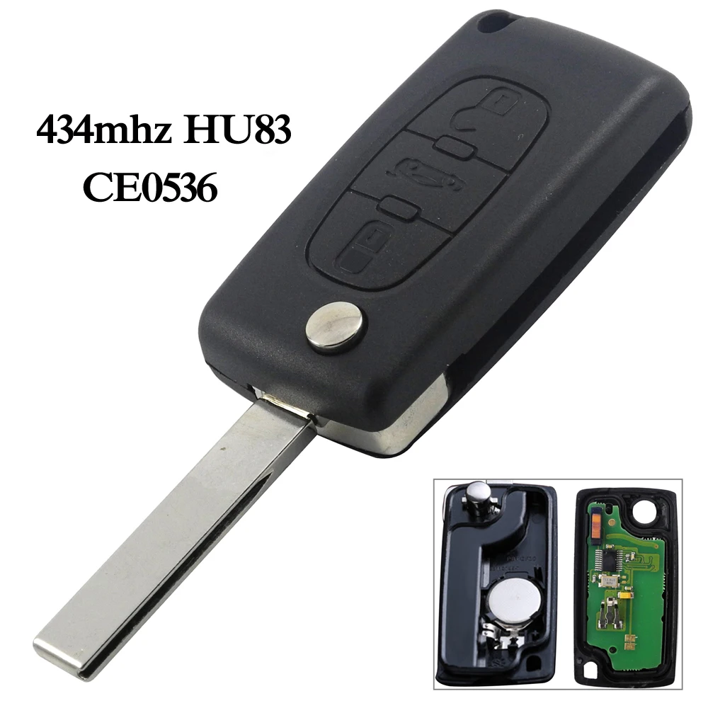 jingyuqin Flip Remote Car Key ASK 434mhz Chip for Peugeot 207 307 Citroen C3 C5 HCA Blade CE0536 Folding Key Trunk Sign 3 Button
jingyuqin Flip Remote Car Key ASK 434mhz Chip for Peugeot 207 307 Citroen C3 C5 HCA Blade CE0536 Folding Key Trunk Sign 3 Button