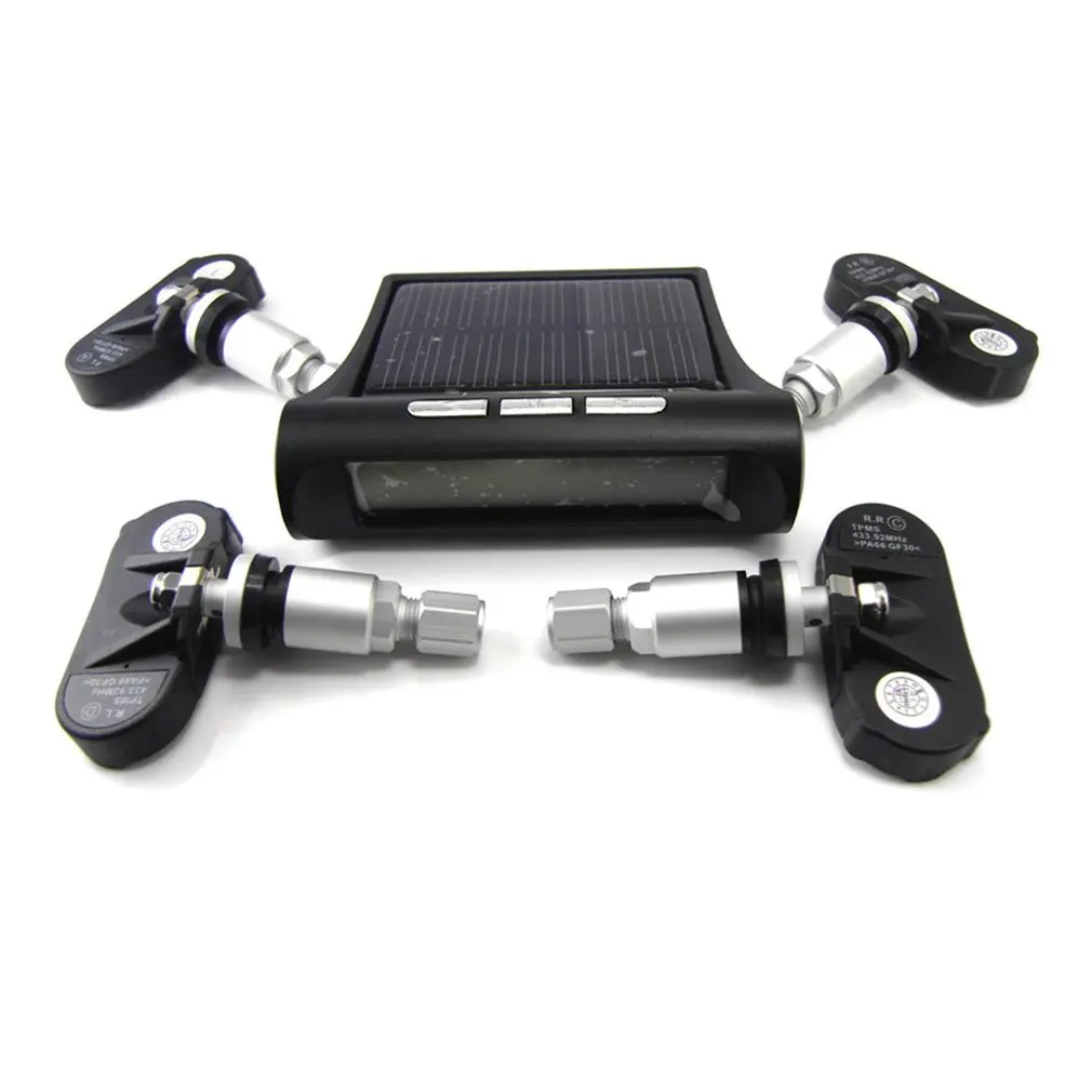 New Wireless TPMS Car LCD Display Solar Tire Pressure Monitoring System Auto Tire Pressure Gauge Wheels with 4 Internal Sensors
New Wireless TPMS Car LCD Display Solar Tire Pressure Monitoring System Auto Tire Pressure Gauge Wheels with 4 Internal Sensors