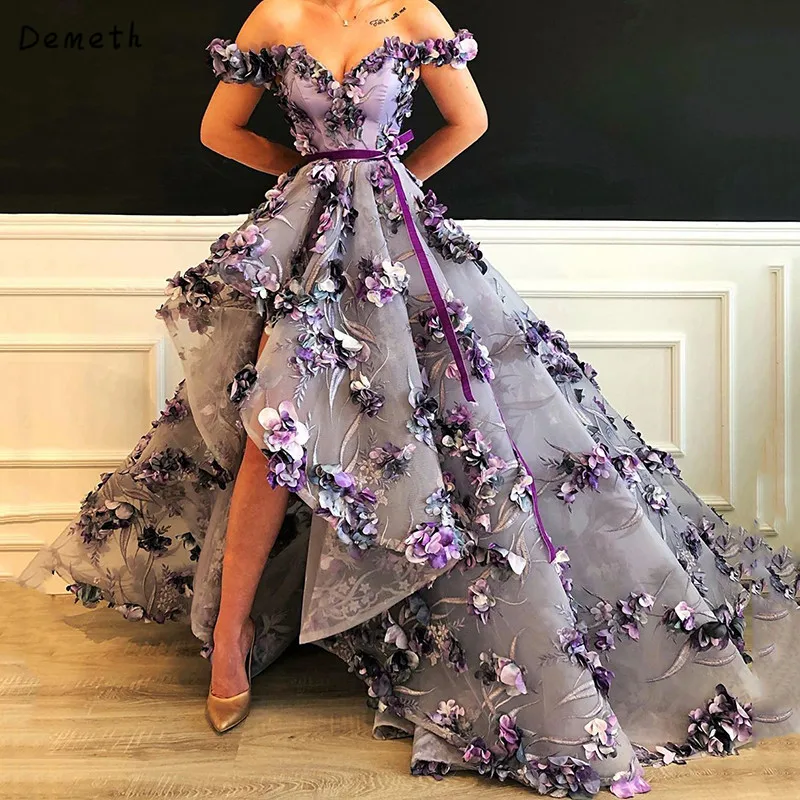 Light Purple 3D Flower Evening Dresses Front Short Back Long A Line Evening Gowns For Party
Light Purple 3D Flower Evening Dresses Front Short Back Long A Line Evening Gowns For Party