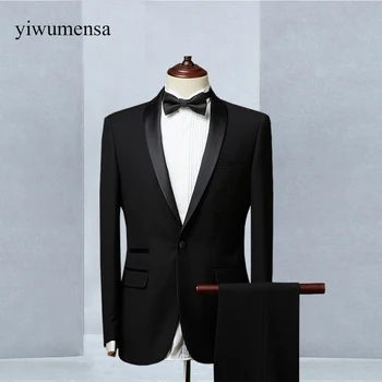 yiwumensa costume homme Black Two Pieces tweed Men suit 2018 terno Slim Fit smoking masculino men suits for wedding tuxedos
yiwumensa costume homme Black Two Pieces tweed Men suit 2018 terno Slim Fit smoking masculino men suits for wedding tuxedos