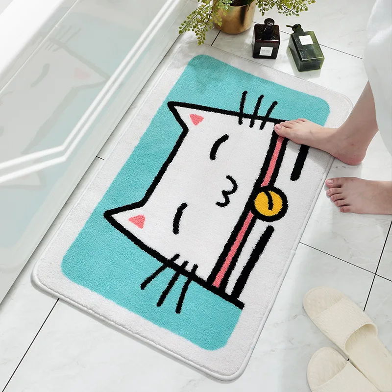 Cartoon Cat Microfiber Bath Mat Dense Fluff Super Absorbent Bathroom Carpet TPR Safety Non-slip Bottom Bathroom Door Mat Rug
Cartoon Cat Microfiber Bath Mat Dense Fluff Super Absorbent Bathroom Carpet TPR Safety Non-slip Bottom Bathroom Door Mat Rug