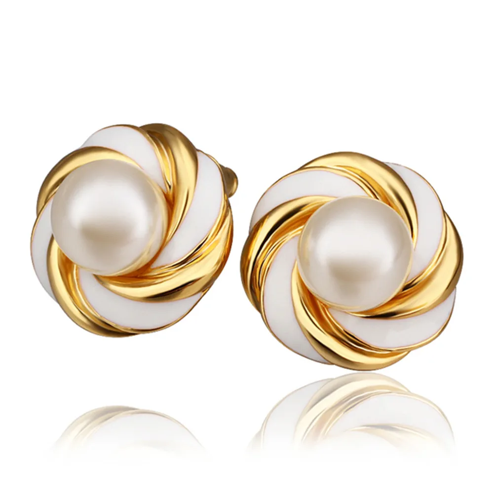Brand New Simulated Pearl Earrings Women Brinco Gold Color Fashion Twisted Tone Ear Studs Earring Jewelry Free Antiallergic
Brand New Simulated Pearl Earrings Women Brinco Gold Color Fashion Twisted Tone Ear Studs Earring Jewelry Free Antiallergic