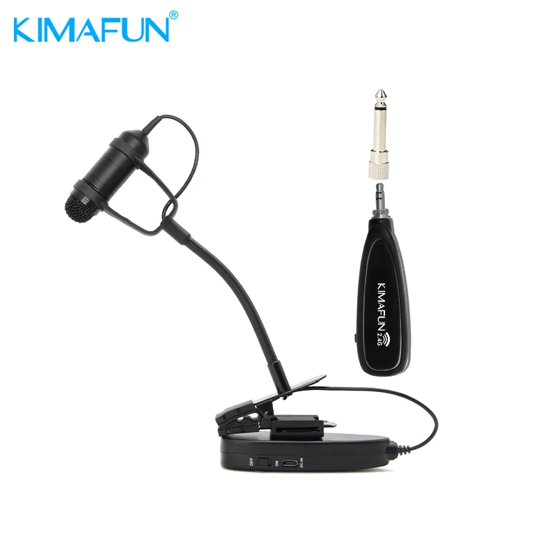 KIMAFUN 2.4G Mini Wireless Professional Instrument Condenser Microphone System with Receiver&Transmitter for Saxophone, Trumpet
KIMAFUN 2.4G Mini Wireless Professional Instrument Condenser Microphone System with Receiver&Transmitter for Saxophone, Trumpet