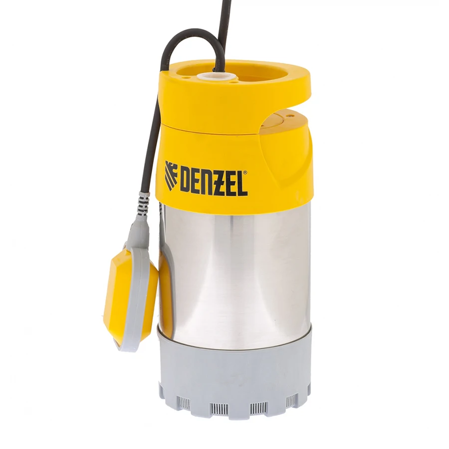 Насос погружной для чистой воды DENZEL 97233 (Мощность 900 Вт, производительность 91.6 л/мин, глубина всасывания 7 м, высота подъема 30 м, диаметр пропускаемых частиц 0.5 мм)
