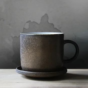 Japan style retro coffee cups and saucers ceramic brown black pottery personality cup with handgrip birthday gifts frost 290cc
Japan style retro coffee cups and saucers ceramic brown black pottery personality cup with handgrip birthday gifts frost 290cc