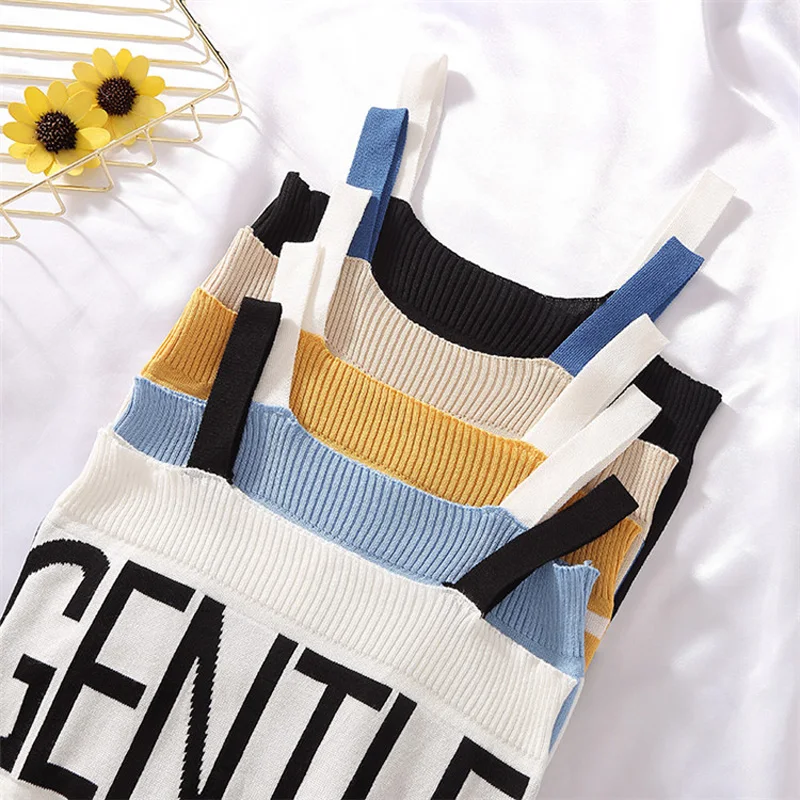 Outside waistcoat women girls lady summer 2019 slim letter knitted suspender shirt female short design students Camis Tank Tops
Outside waistcoat women girls lady summer 2019 slim letter knitted suspender shirt female short design students Camis Tank Tops