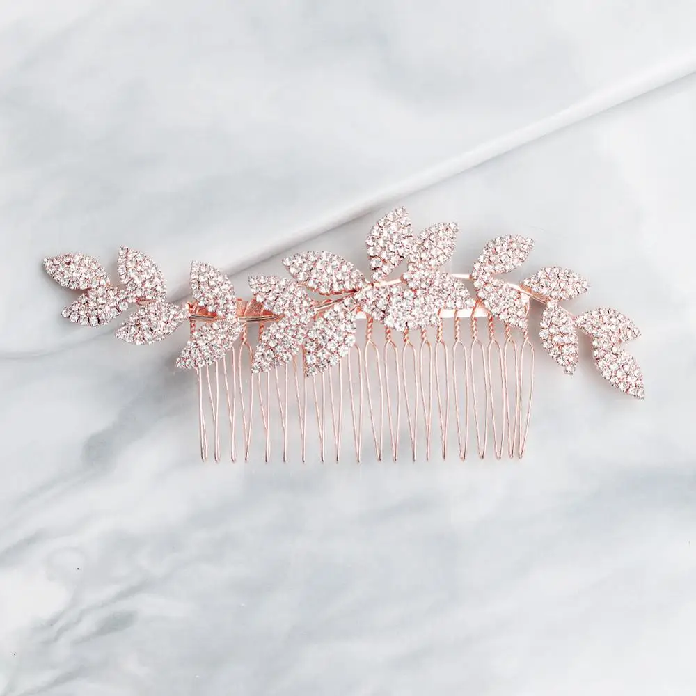 Silver/Rose Gold Color Hair Combs Jewelry Accessories Leaf Style Women Head Decoration Wedding Bridal Elegant Hair Ornament
Silver/Rose Gold Color Hair Combs Jewelry Accessories Leaf Style Women Head Decoration Wedding Bridal Elegant Hair Ornament