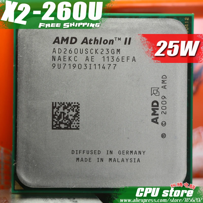 AMD Athlon II X2 260U AD260USCK23GM (1.8GHz/ AM3/ 938-pin /25W/Dual-Core/ 2M Cache) Desktop CPU (working 100% Free Shipping)
AMD Athlon II X2 260U AD260USCK23GM (1.8GHz/ AM3/ 938-pin /25W/Dual-Core/ 2M Cache) Desktop CPU (working 100% Free Shipping)