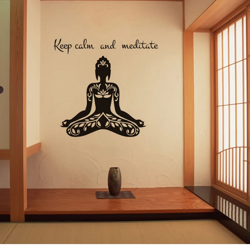 Creative Yoga Buddha vinyl wall decal quote keep calm and meditata diy art mural removable wall stickers home decoration bedroom
Creative Yoga Buddha vinyl wall decal quote keep calm and meditata diy art mural removable wall stickers home decoration bedroom