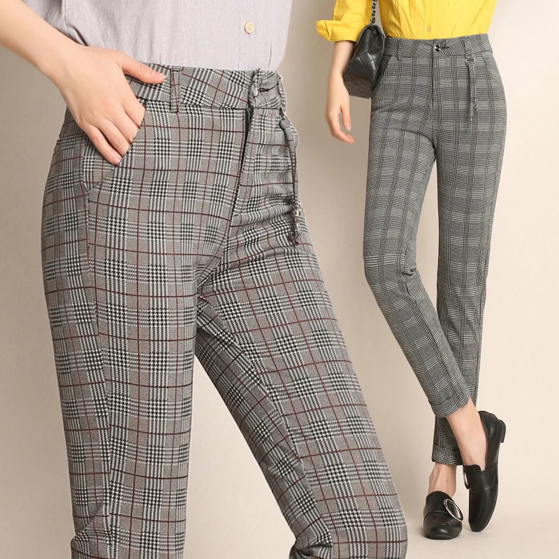 Women Plaid Pants Ankle-Length High Waist Spring/Autumn Fitness Streetwear Trousers Plus Size 3XL 4XL 5XL 6XL
Women Plaid Pants Ankle-Length High Waist Spring/Autumn Fitness Streetwear Trousers Plus Size 3XL 4XL 5XL 6XL