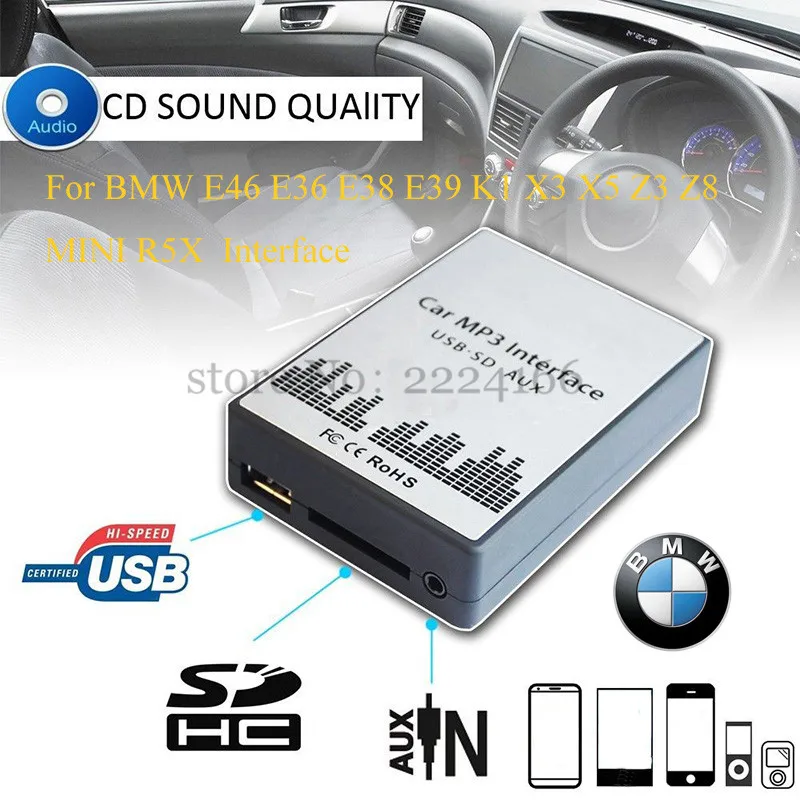 SITAILE USB SD AUX car MP3 music playerr CD Changer Adapter for BMW E39 X3 X5 Z4 Z8 MINI R5x 10PIN 12PIN Interface Car styling
SITAILE USB SD AUX car MP3 music playerr CD Changer Adapter for BMW E39 X3 X5 Z4 Z8 MINI R5x 10PIN 12PIN Interface Car styling