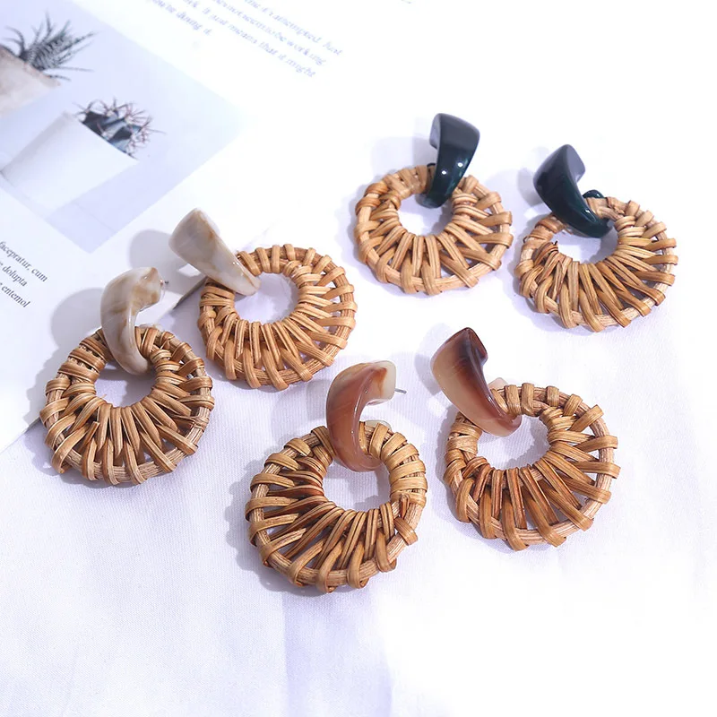 Women Bohemian Gometric Handmade Resin Cane Braided Earrings New Retro Exaggerated Acrylic Drop Earrings
Women Bohemian Gometric Handmade Resin Cane Braided Earrings New Retro Exaggerated Acrylic Drop Earrings