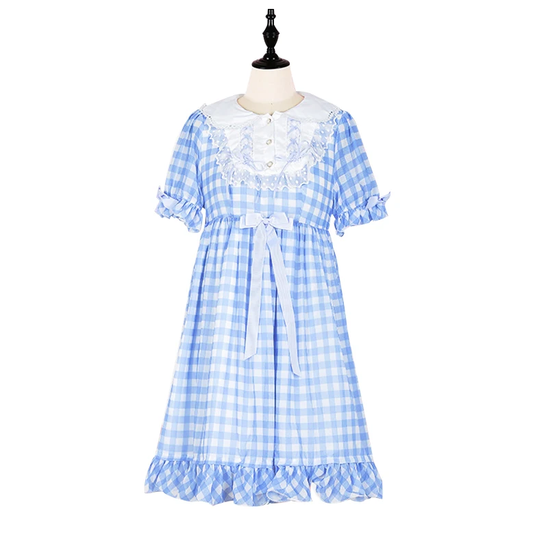 2018 Spring Soft Sister Lace Patchwork Plaid Dress For Girls Sweet Short Sleeve Lolita Dress Adorable Girl Loose Ruffles Dresses
2018 Spring Soft Sister Lace Patchwork Plaid Dress For Girls Sweet Short Sleeve Lolita Dress Adorable Girl Loose Ruffles Dresses