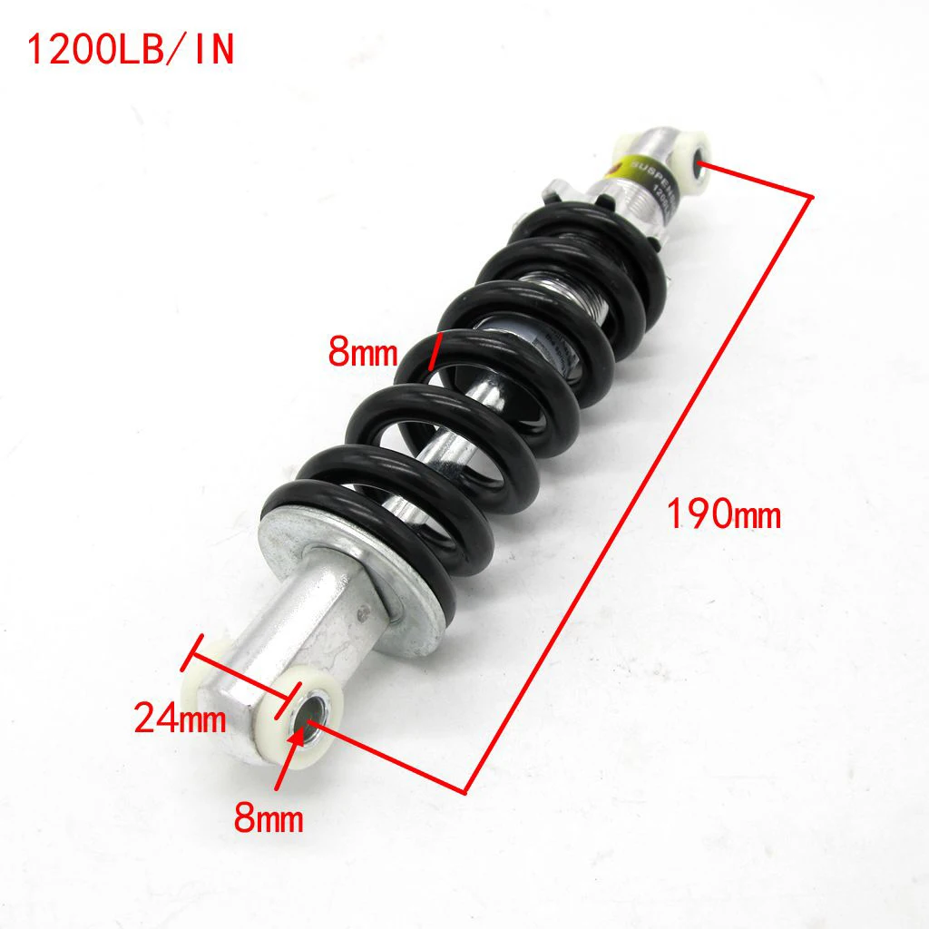 190mm Rear Shock Absorber Shocker 1200lbs for Dirt Bike Motorcycle for 2 Stroke Quads Bicycle Parts Rear Shock
190mm Rear Shock Absorber Shocker 1200lbs for Dirt Bike Motorcycle for 2 Stroke Quads Bicycle Parts Rear Shock