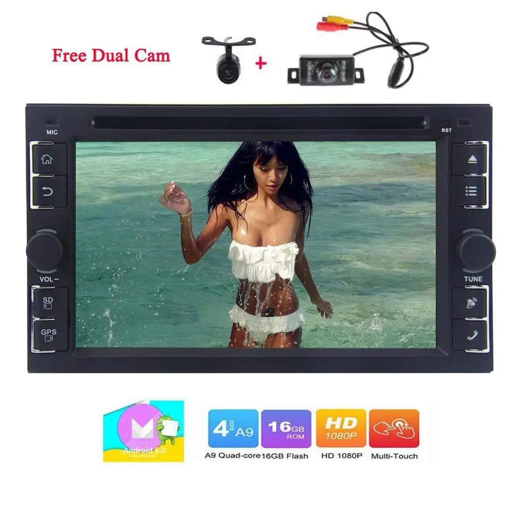 6 2 Android 6 0 Double Din font b Car b font Stereo DVD CD Player