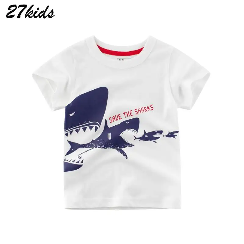 27kids The Sharks Big Mouth Boys Tops Tees T Shirts for Children Short Clothing Summer School Clothes Kids Cotton T-shirts
27kids The Sharks Big Mouth Boys Tops Tees T Shirts for Children Short Clothing Summer School Clothes Kids Cotton T-shirts