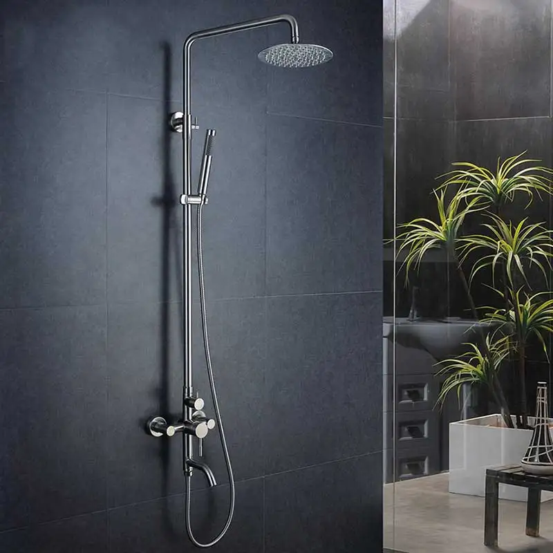 304 Stainless Steel Functions Bathroom Faucets Set Chrome Polish 8 Inch Rainfall Shower Head Mixer Faucet Adjust Height
304 Stainless Steel Functions Bathroom Faucets Set Chrome Polish 8 Inch Rainfall Shower Head Mixer Faucet Adjust Height