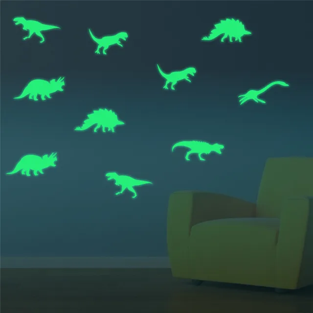 Autocollants phosphorescents en forme de dinosaures, décalcomanies pour plafond, jouets pour chambre d'enfant et de bébé, 9 pièces 2