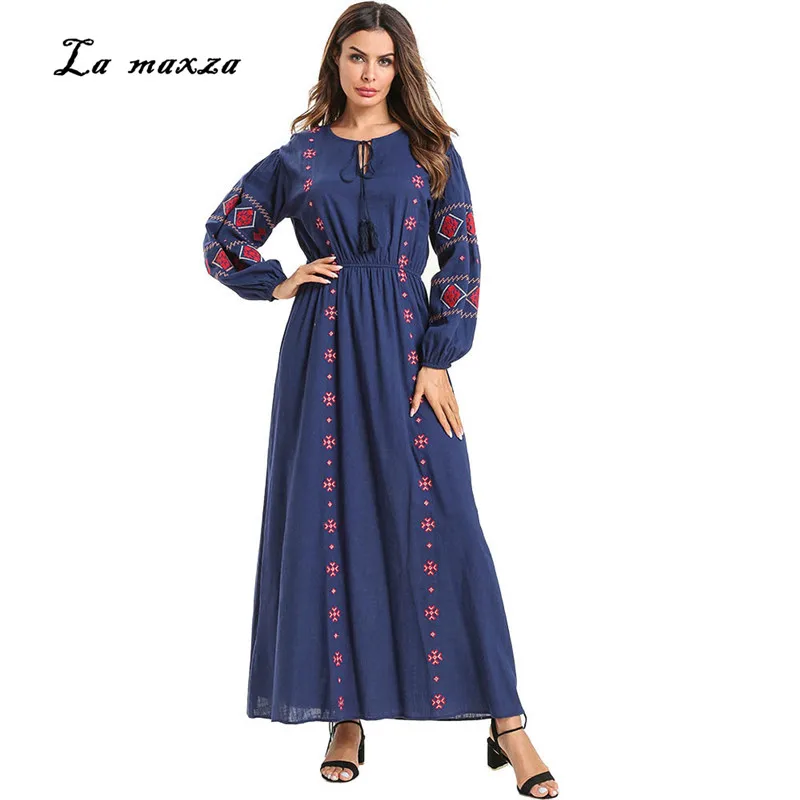 Long Muslim Maxi Modest Dress Turkey Arabic Kaftan Dubai Clothes Embroidery Muslim Party Dress 7507
Long Muslim Maxi Modest Dress Turkey Arabic Kaftan Dubai Clothes Embroidery Muslim Party Dress 7507