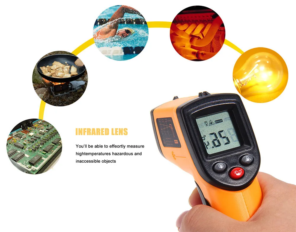 GM320 Digital Laser LCD Display Non-Contact IR Infrared Thermometer -50 to 380 Degree Auto Temperature Meter Sensor Gun Handheld09