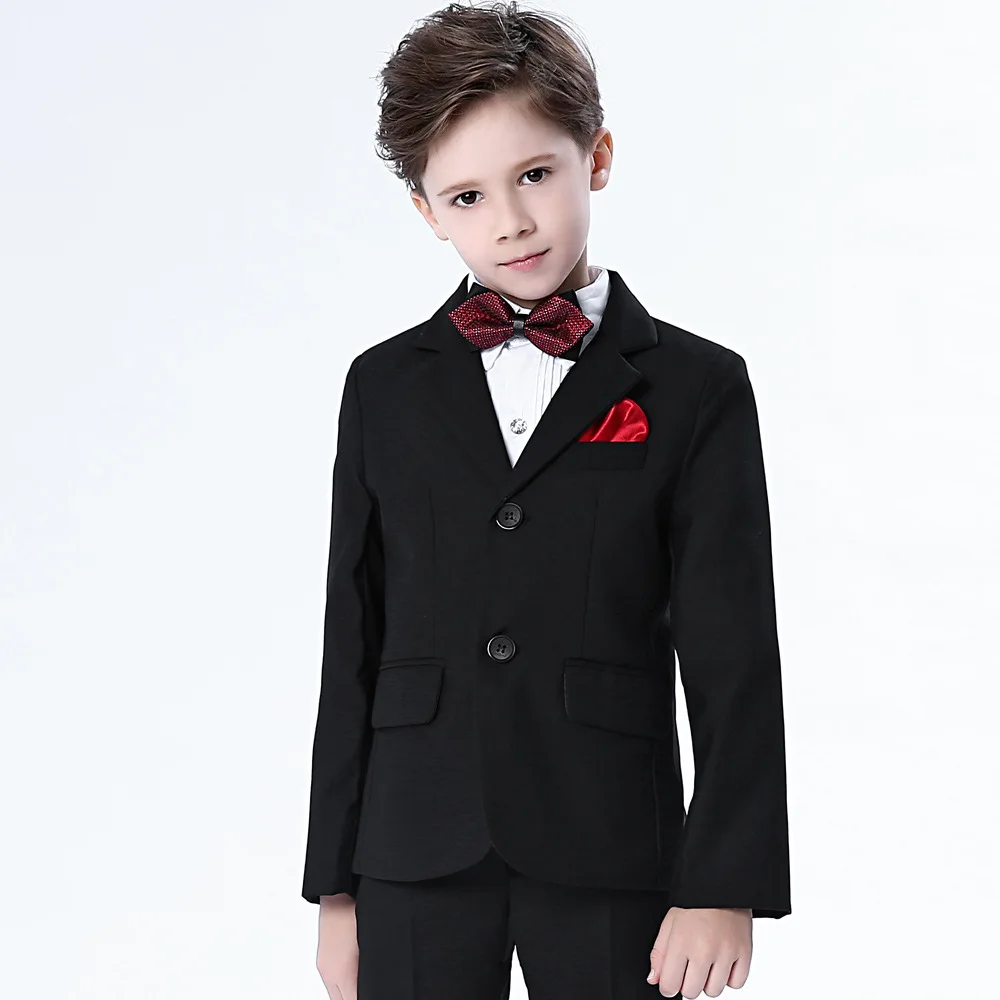 Wysokiej jakości garnitur na wesele dla chłopców - formalna sukienka i marynarka w stylu Gentleman z koszulą, spodniami i muszką - 4 sztuki - Wianko - 18