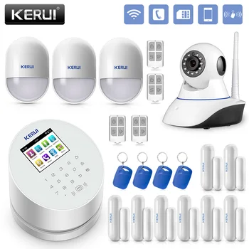 

KERUI W2 WIFI GSM PSTN Home Burglar Alarm System RFID Card Disalarm With 720P Wireless WIFI IP Camera Home Security Alarm Kits