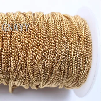 GNAYY Lot 10meter Thin 1.8mm wide Gold Stainless Steel Cowboy Rolo Chain women Fashion jewelry finding Marking Chain DIY
GNAYY Lot 10meter Thin 1.8mm wide Gold Stainless Steel Cowboy Rolo Chain women Fashion jewelry finding Marking Chain DIY