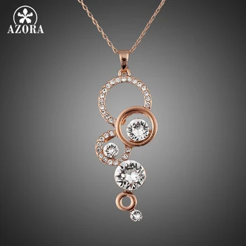AZORA Rose Gold Color Pure Clear Simply Small Round 1 carat Cubic Zirconia Pendant Necklace TN0046 
AZORA Rose Gold Color Pure Clear Simply Small Round 1 carat Cubic Zirconia Pendant Necklace TN0046