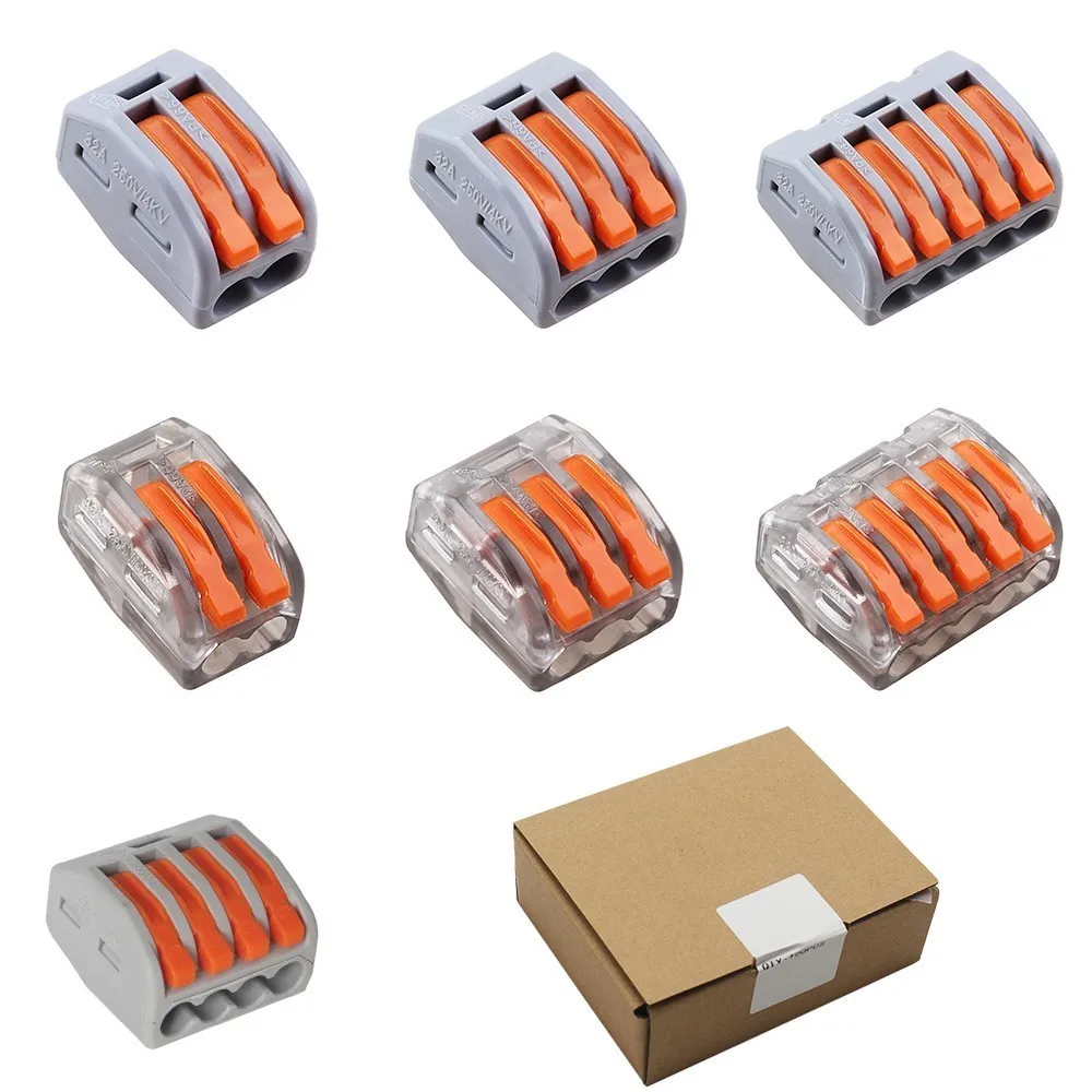 100PCS/BOX Universal Compact Wiring Terminal Block,Mini Fast Connector Push-in Conductor Connector Wire Connectors PCT-212
100PCS/BOX Universal Compact Wiring Terminal Block,Mini Fast Connector Push-in Conductor Connector Wire Connectors PCT-212