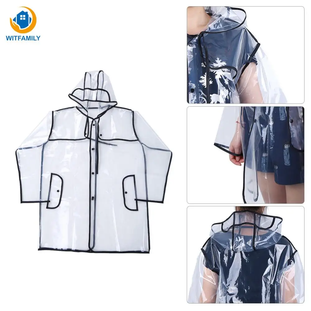 Transparent Rain Coat PVC Vinyl Waterproof Raincoat Poncho Rain Coats Ladies Rainwear Outdoor Travel Runway Hooded
Transparent Rain Coat PVC Vinyl Waterproof Raincoat Poncho Rain Coats Ladies Rainwear Outdoor Travel Runway Hooded